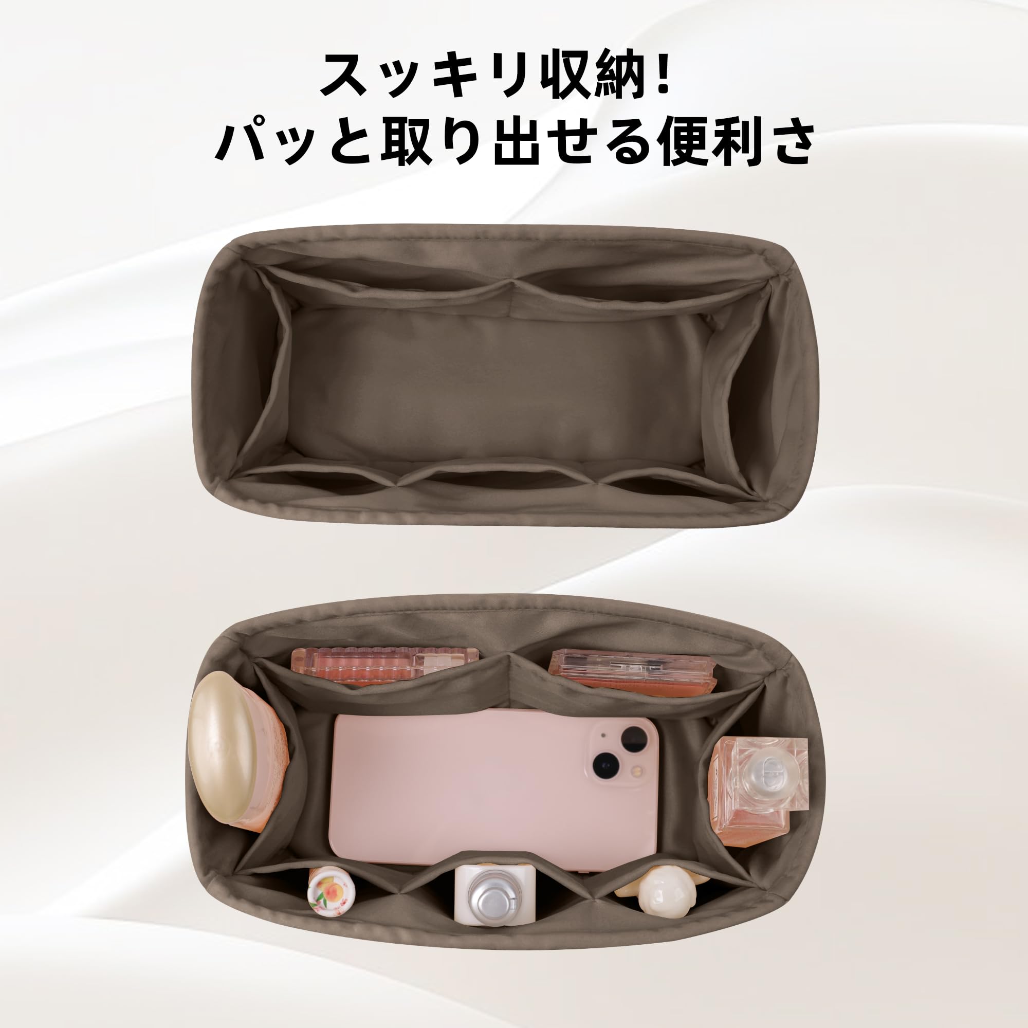 cccmalieシーマリー　バーキン25オーガナイザー　バッグインバッグ Amazon.co.jp: バッグインバッグ バーキン用 ベージュ 25 30 35